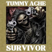 Tummy Ache Survivor Funny Cool Edgy Hard Skeleton Meme Garment-Dyed Women's Muscle Tee