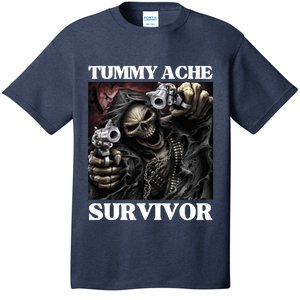 Tummy Ache Survivor Funny Cool Edgy Hard Skeleton Meme T-Shirt