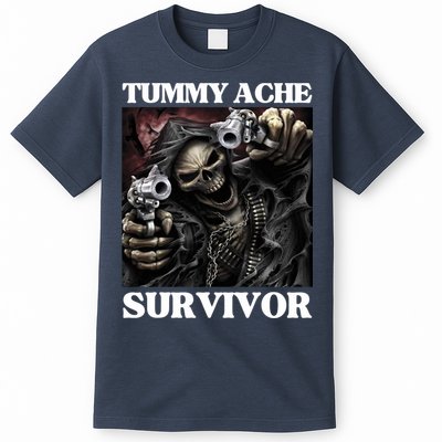 Tummy Ache Survivor Funny Cool Edgy Hard Skeleton Meme T-Shirt