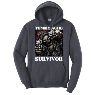 Tummy Ache Survivor Funny Cool Edgy Hard Skeleton Meme Tall Hoodie