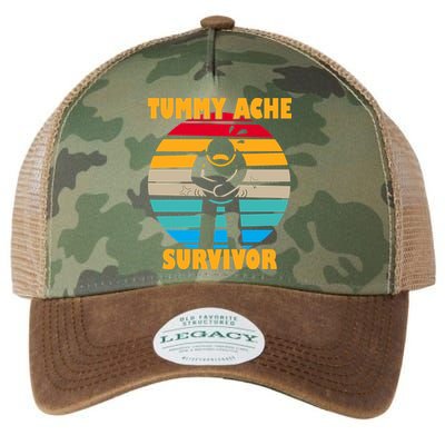 Tummy Ache Survivor Funny Retro Legacy Tie Dye Trucker Hat