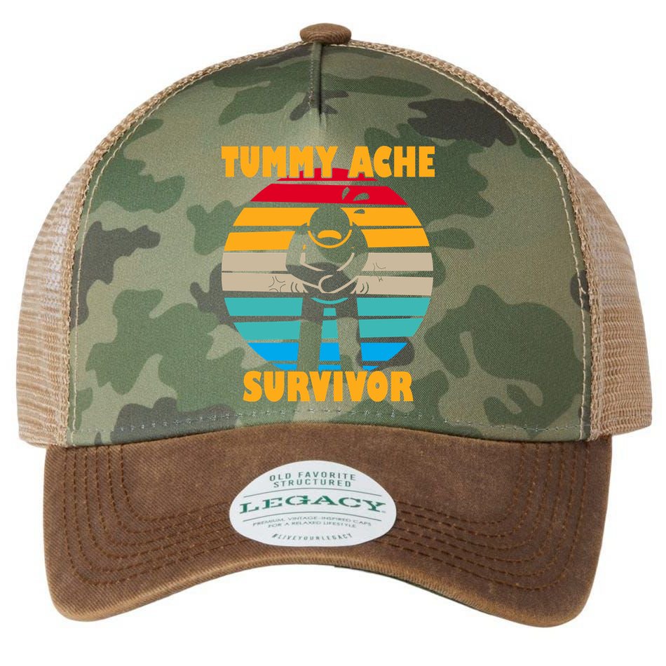 Tummy Ache Survivor Funny Retro Legacy Tie Dye Trucker Hat