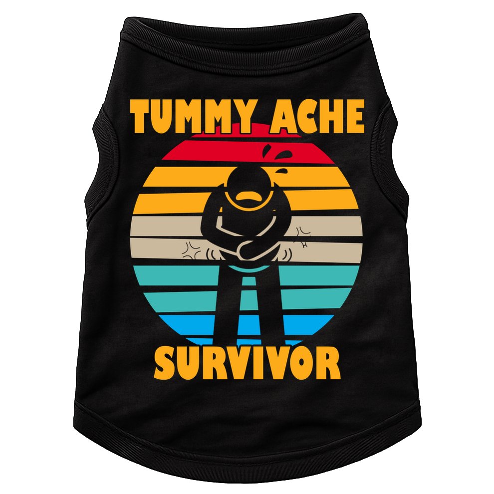 Tummy Ache Survivor Funny Retro Doggie Tank
