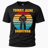 Tummy Ache Survivor Funny Retro Cooling Performance Crew T-Shirt