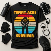 Tummy Ache Survivor Funny Retro Cooling Performance Crew T-Shirt