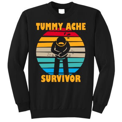 Tummy Ache Survivor Funny Retro Sweatshirt