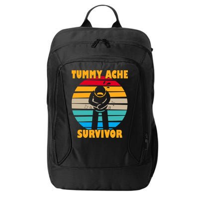 Tummy Ache Survivor Funny Retro City Backpack