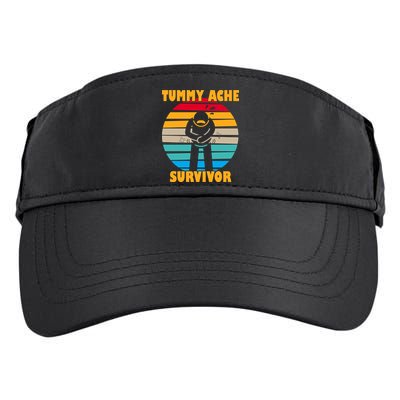 Tummy Ache Survivor Funny Retro Adult Drive Performance Visor