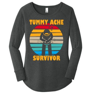 Tummy Ache Survivor Funny Retro Women's Perfect Tri Tunic Long Sleeve Shirt