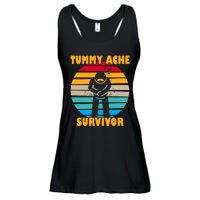 Tummy Ache Survivor Funny Retro Ladies Essential Flowy Tank