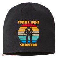 Tummy Ache Survivor Funny Retro Sustainable Beanie