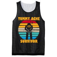 Tummy Ache Survivor Funny Retro Mesh Reversible Basketball Jersey Tank