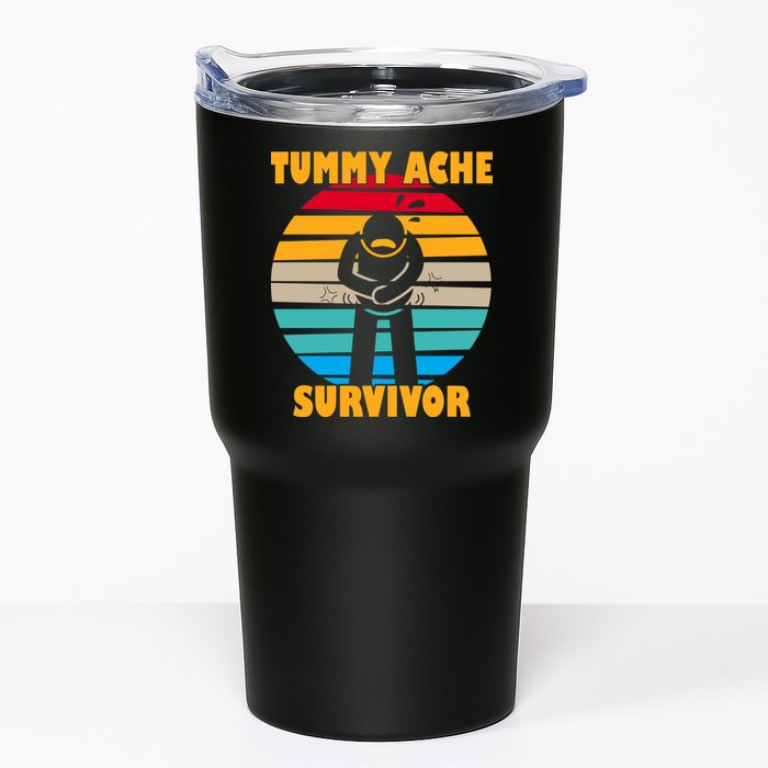 Tummy Ache Survivor Funny Retro Tumbler