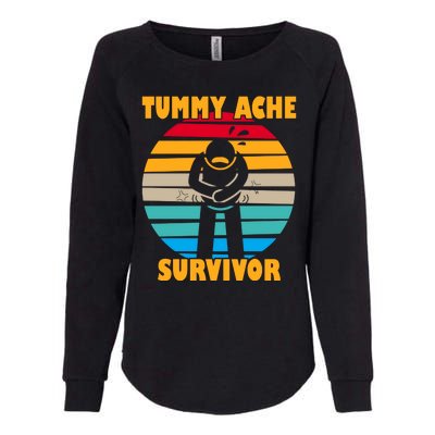 Tummy Ache Survivor Funny Retro Womens California Wash Sweatshirt