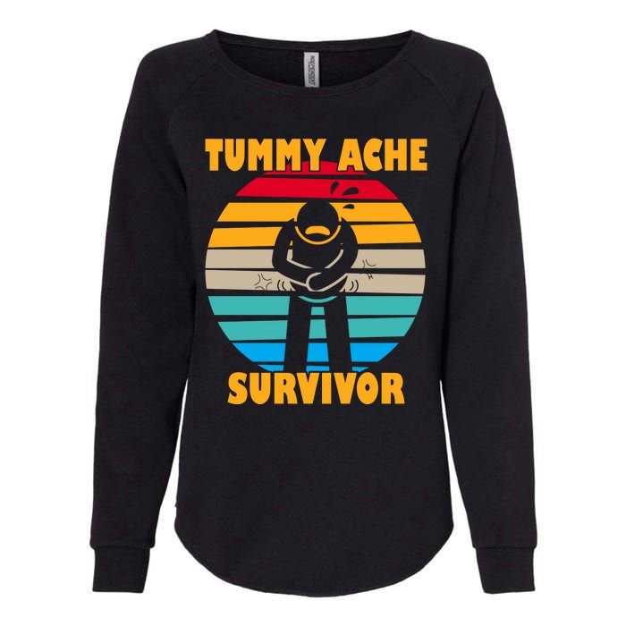 Tummy Ache Survivor Funny Retro Womens California Wash Sweatshirt