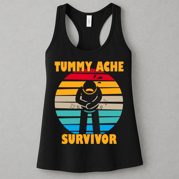 Tummy Ache Survivor Funny Retro Womens Tank Top