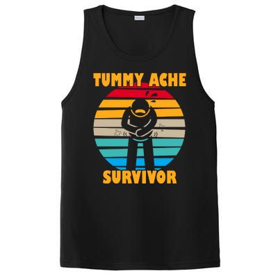 Tummy Ache Survivor Funny Retro PosiCharge Competitor Tank