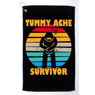 Tummy Ache Survivor Funny Retro Golf Towel