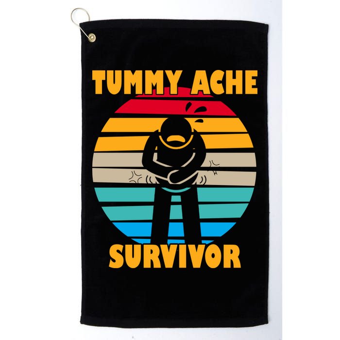 Tummy Ache Survivor Funny Retro Golf Towel