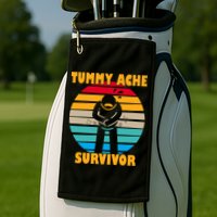 Tummy Ache Survivor Funny Retro Golf Towel