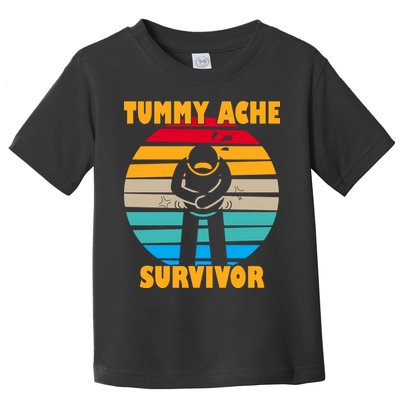 Tummy Ache Survivor Funny Retro Toddler T-Shirt
