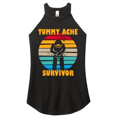 Tummy Ache Survivor Funny Retro Women's Perfect Tri Rocker Tank