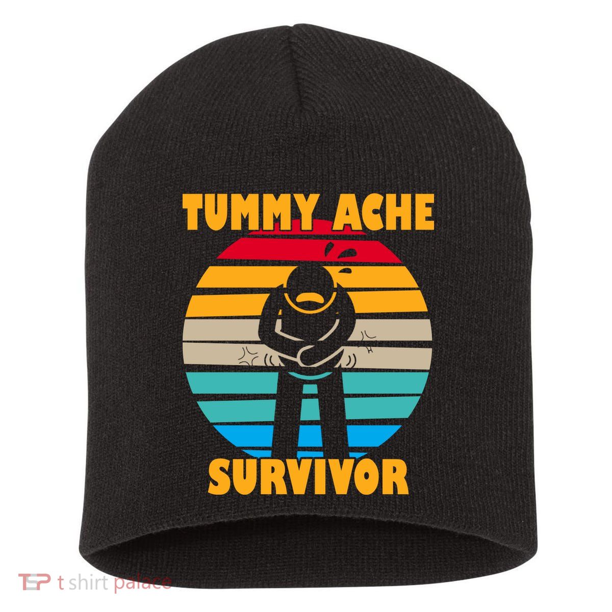 Tummy Ache Survivor Funny Retro Short Acrylic Beanie