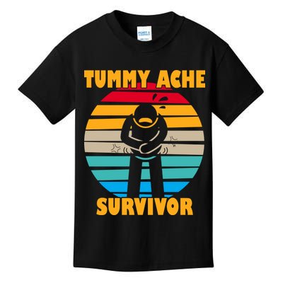 Tummy Ache Survivor Funny Retro Kids T-Shirt