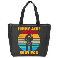 Tummy Ache Survivor Funny Retro Zip Tote Bag