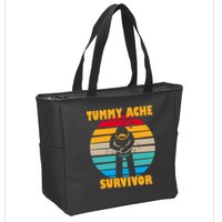 Tummy Ache Survivor Funny Retro Zip Tote Bag