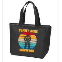 Tummy Ache Survivor Funny Retro Zip Tote Bag