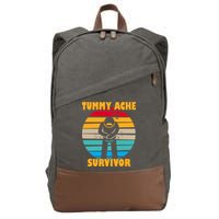 Tummy Ache Survivor Funny Retro Cotton Canvas Backpack