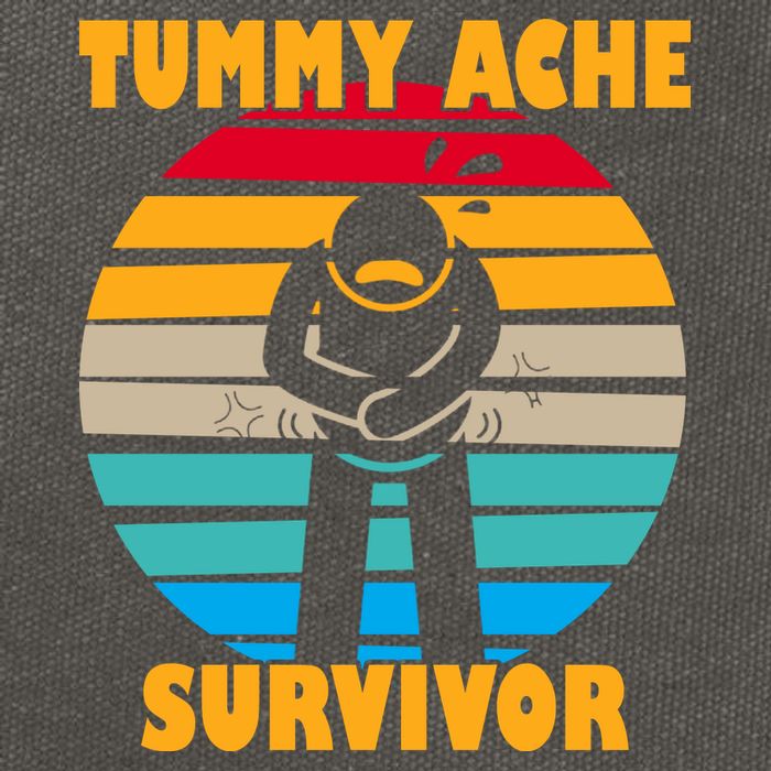Tummy Ache Survivor Funny Retro Cotton Canvas Backpack