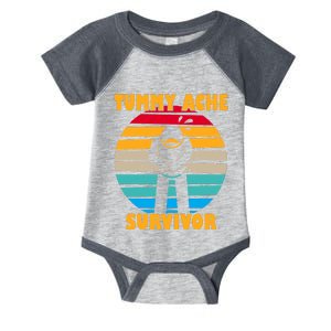 Tummy Ache Survivor Funny Retro Infant Baby Jersey Bodysuit