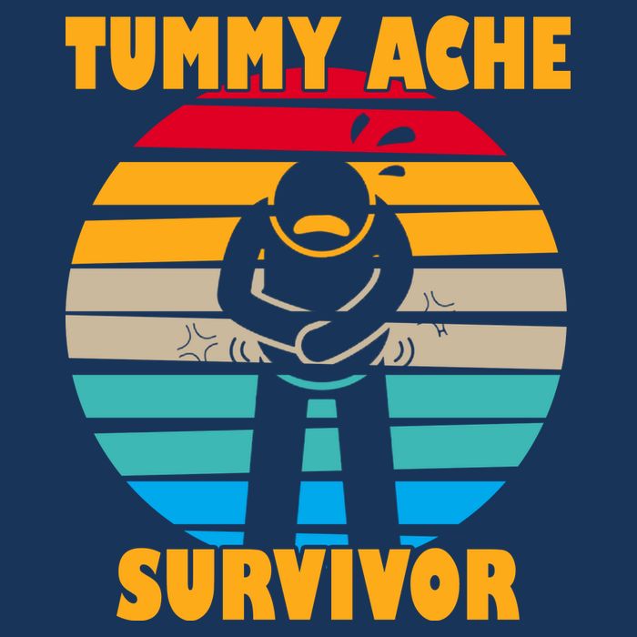 Tummy Ache Survivor Funny Retro Infant Baby Jersey Bodysuit