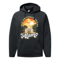 The Alamo San Antonio Texas Mission Vintage Retro Remember Performance Fleece Hoodie