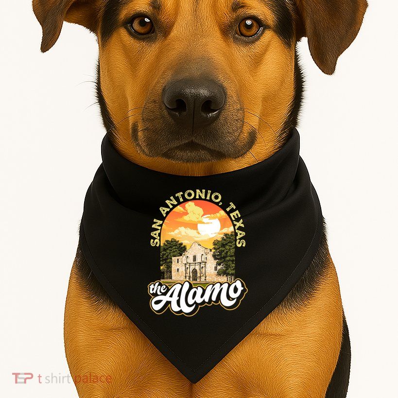 The Alamo San Antonio Texas Mission Vintage Retro Remember USA-Made Doggie Bandana