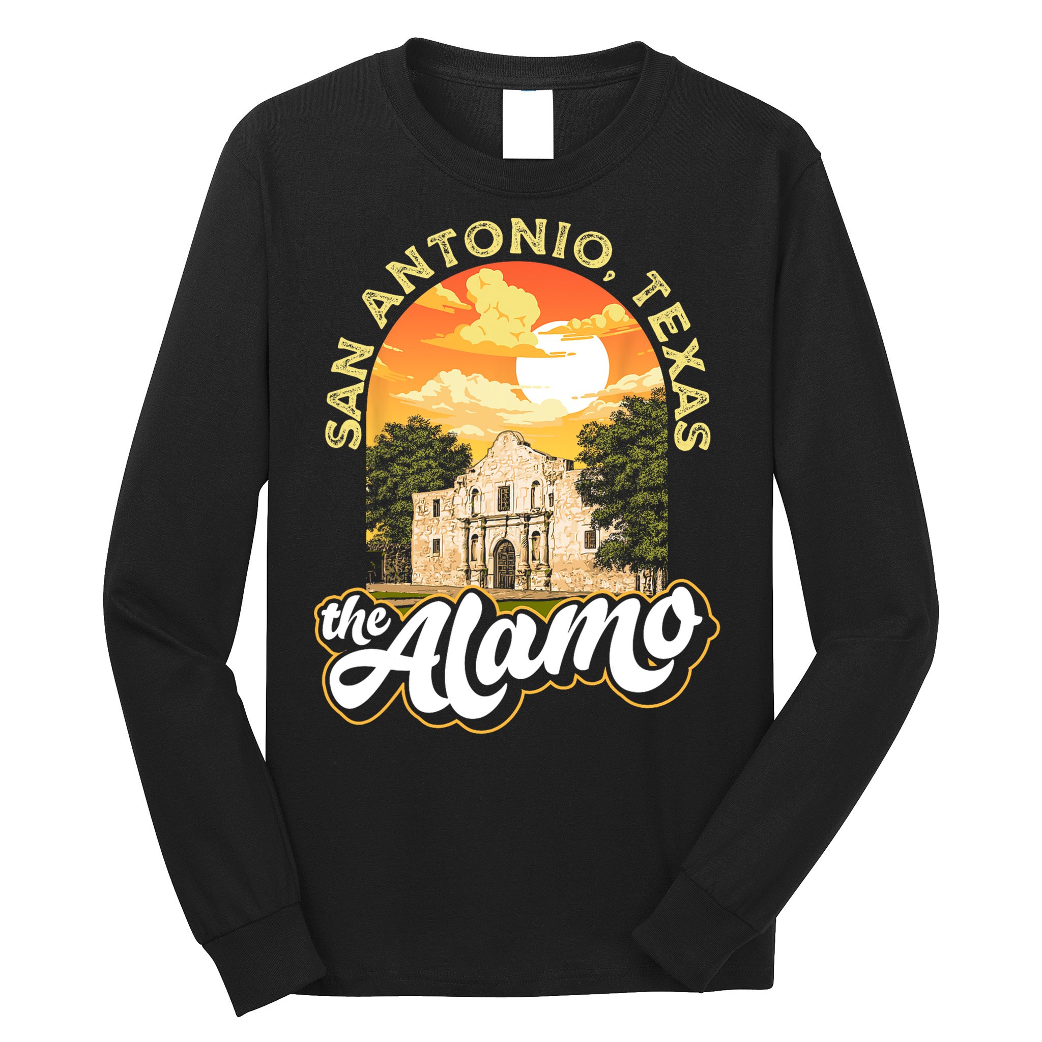 The Alamo San Antonio Texas Mission Vintage Retro Remember Long Sleeve Shirt