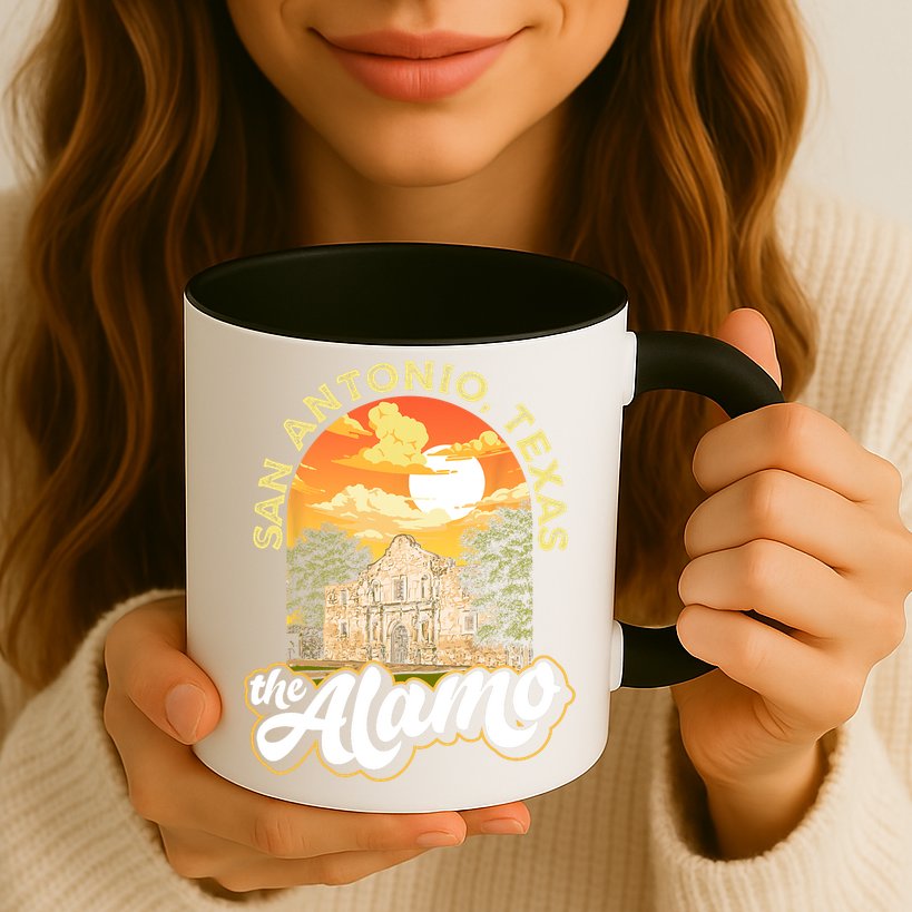 The Alamo San Antonio Texas Mission Vintage Retro Remember Mug