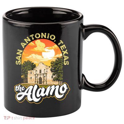 The Alamo San Antonio Texas Mission Vintage Retro Remember 11oz C Handle Ceramic Mug
