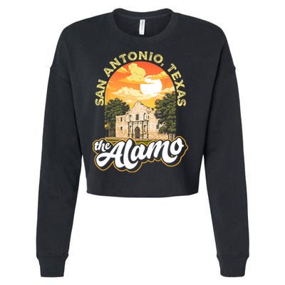 The Alamo San Antonio Texas Mission Vintage Retro Remember Cropped Pullover Crew