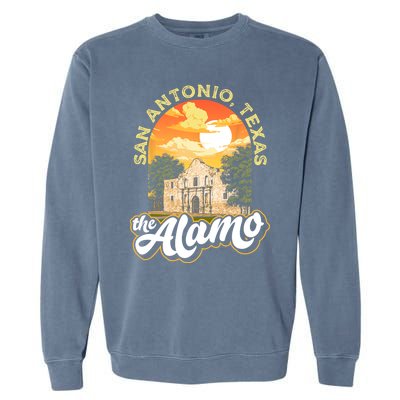 The Alamo San Antonio Texas Mission Vintage Retro Remember Garment-Dyed Sweatshirt