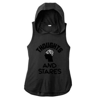 Thoughts And Stares Ladies PosiCharge Tri-Blend Wicking Draft Hoodie Tank