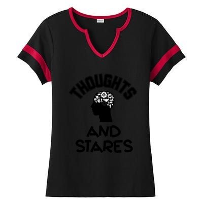 Thoughts And Stares Ladies Halftime Notch Neck Tee