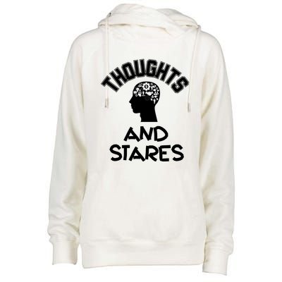 Thoughts And Stares Womens Funnel Neck Pullover Hood