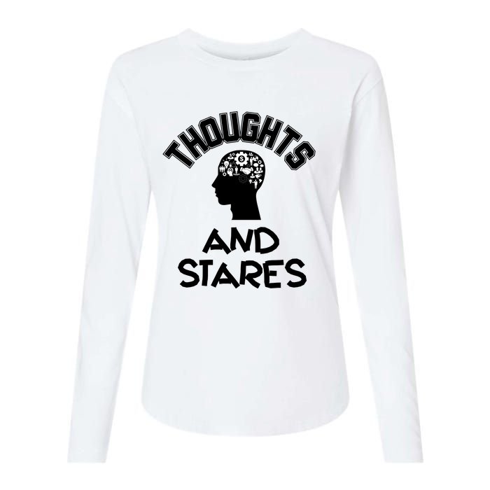 Thoughts And Stares Womens Cotton Relaxed Long Sleeve T-Shirt