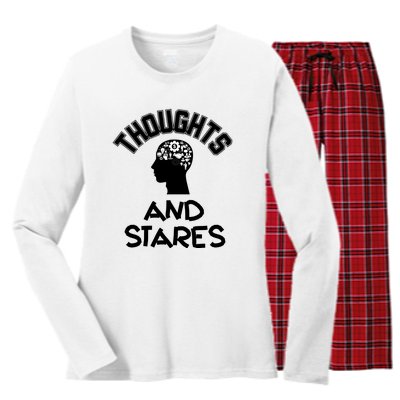 Thoughts And Stares Women's Long Sleeve Flannel Pajama Set 