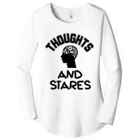 Thoughts And Stares Women's Perfect Tri Tunic Long Sleeve Shirt