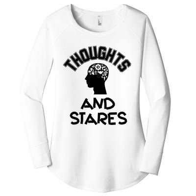 Thoughts And Stares Women's Perfect Tri Tunic Long Sleeve Shirt