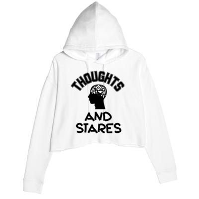 Thoughts And Stares Crop Fleece Hoodie